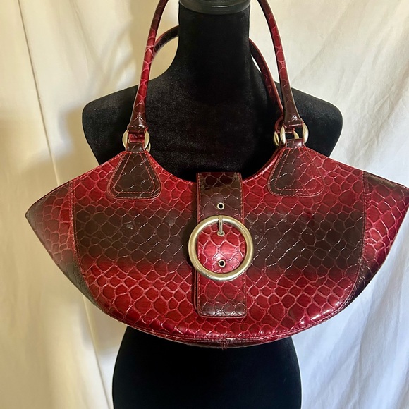 Elegant Red and Brown Women's Bag - Picture 1 of 10